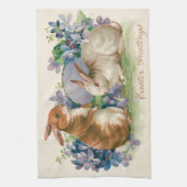 Pasen Bunny kleurde eieren vergeet-me-niet Theedoek (Verticaal)