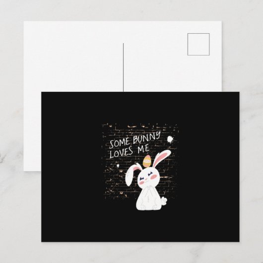 Pasen Bunny Love Briefkaart (Voorkant / Achterkant)