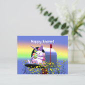 Pasen Bunny Mail Feestdagenkaart (Staand voorkant)