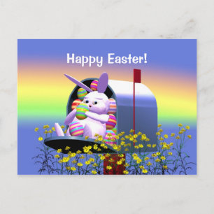 Pasen Bunny Mail Feestdagenkaart
