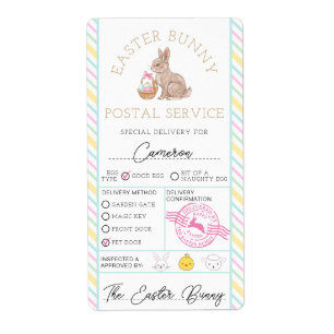 Pasen Bunny Mail Speciale Levering Etiket