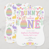 Pasen, Bunny, Meisje 1st, Lente Dag Kaart (Voorkant / Achterkant)