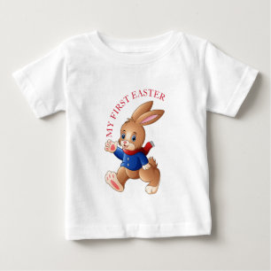 Pasen Bunny met blauwe jas mijn eerste Pasen