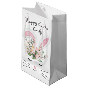 Pasen Bunny met bloemen Klein Cadeauzakje