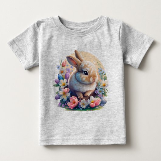 Pasen Bunny met bloemen, lente Bunny-dag (Voorkant)