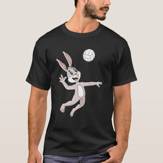 Pasen Bunny met een volleybal T-shirt (Voorkant)