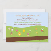 Pasen Bunny met Egg Cart Kaart (Achterkant)