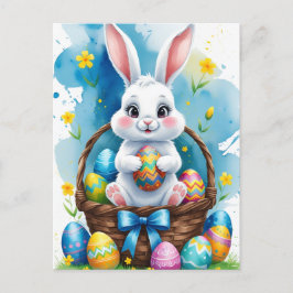 Pasen Bunny met eieren Briefkaart