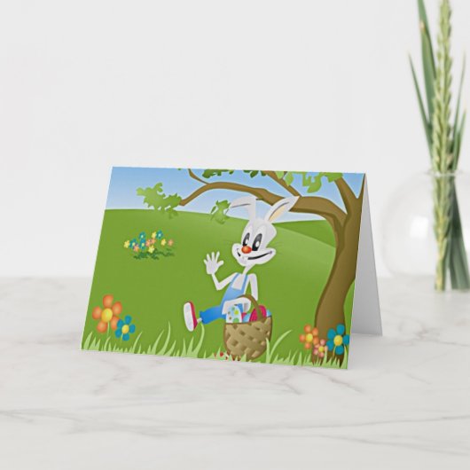 Pasen Bunny met eieren Kaart (Voorkant)