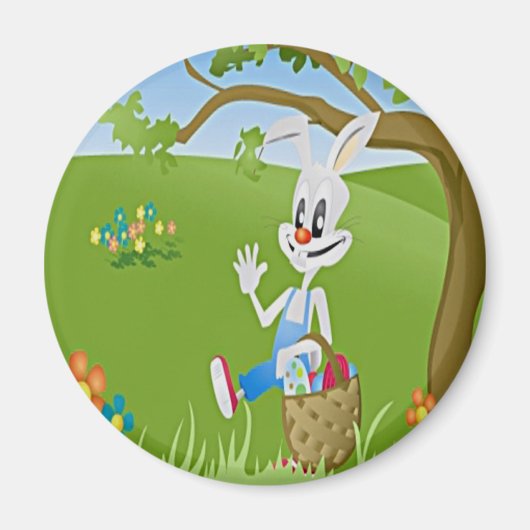 Pasen Bunny met eieren Magneet (Voorkant)