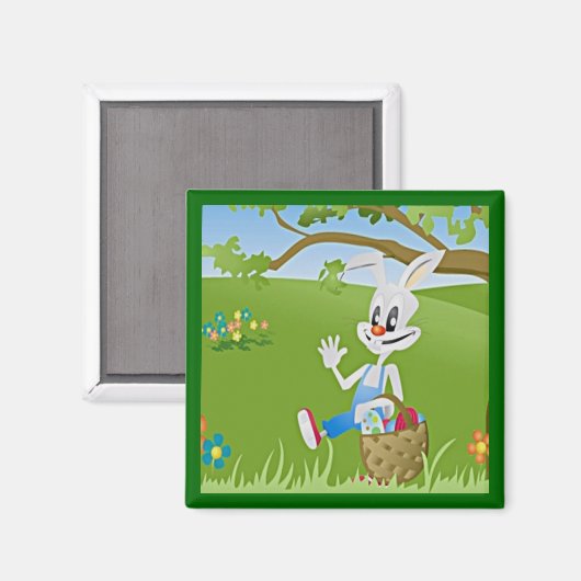 Pasen Bunny met eieren Magneet (Voorkant / Achterkant)
