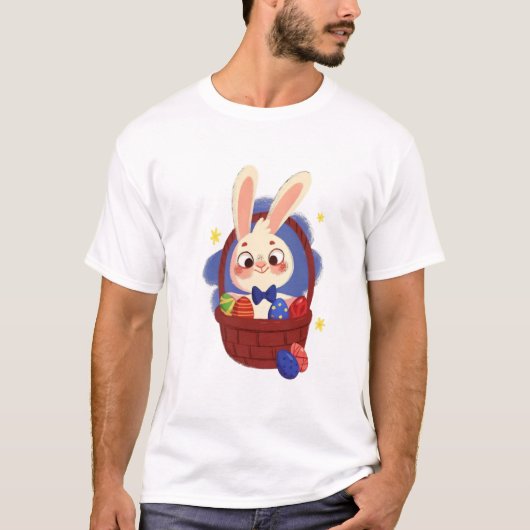 Pasen Bunny met eieren T-shirt (Voorkant)