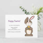 Pasen Bunny met gekleurde eieren Kaart (Staand voorkant)