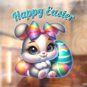 Pasen Bunny met kleurrijke eieren Raamsticker (Vel 2)