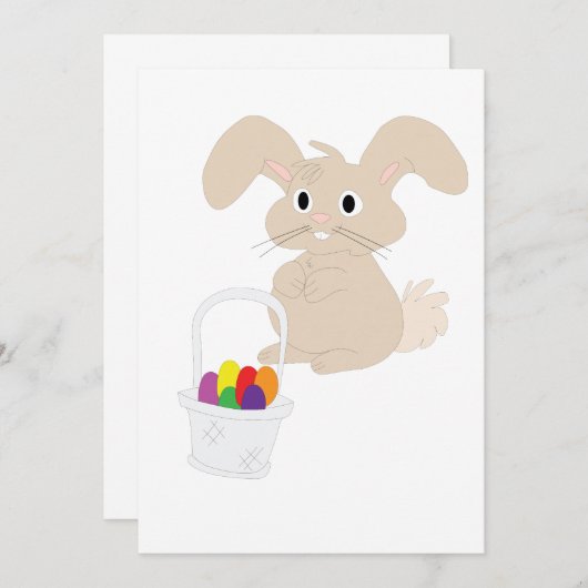 Pasen Bunny met mandje Kaart (Voorkant / Achterkant)
