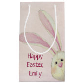 Pasen Bunny met naam Klein Cadeauzakje (Voorkant)
