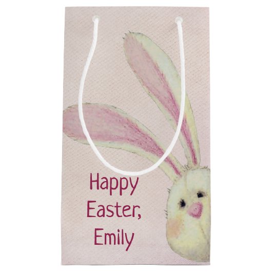 Pasen Bunny met naam Klein Cadeauzakje (Voorkant)