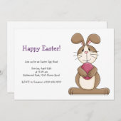 Pasen Bunny met roze eieren Kaart (Voorkant / Achterkant)