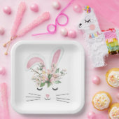 Pasen Bunny met roze oorlogen Papieren Bordje (Feest)