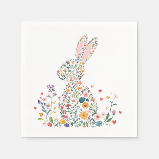 Pasen Bunny Napkins Servet (Voorkant)