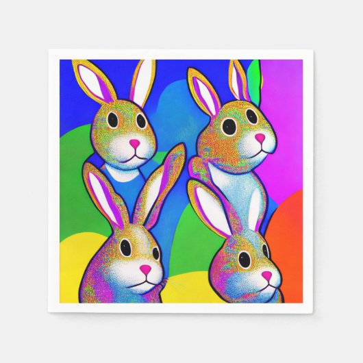 Pasen Bunny Napkins Servet (Voorkant)