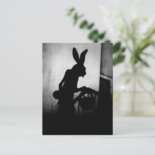 Pasen Bunny Nosferatu Shadow Briefkaart (Staand voorkant)