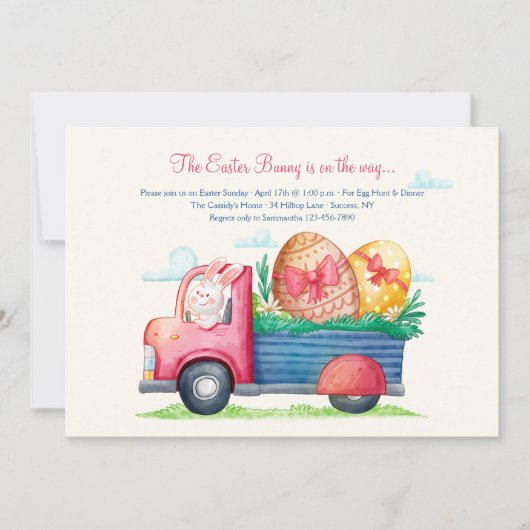 Pasen Bunny onderweg Kaart (Voorkant)