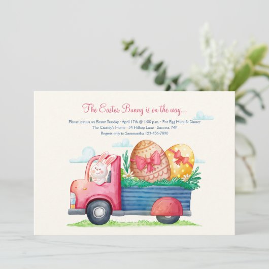 Pasen Bunny onderweg Kaart (Staand voorkant)