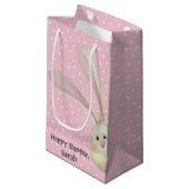 Pasen Bunny op Polka Dots Klein Cadeauzakje (Voorkant Gekanteld)