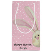 Pasen Bunny op Polka Dots Klein Cadeauzakje (Voorkant)