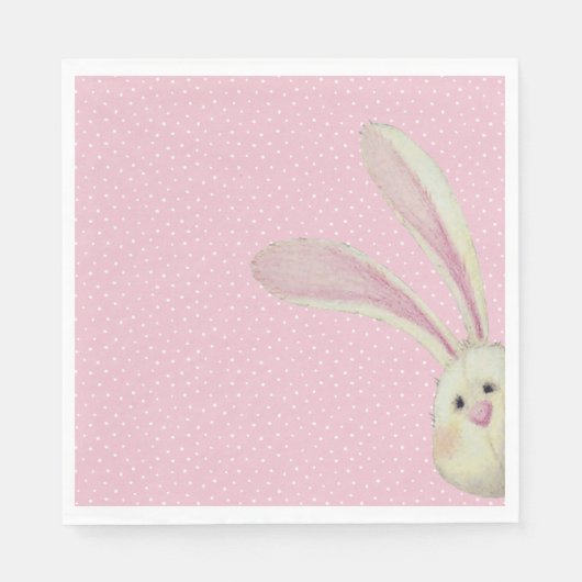 Pasen Bunny op Polka Dots Servet (Voorkant)