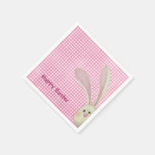 Pasen Bunny op Roze Gingham Servet (Hoek)