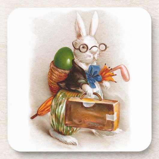 Pasen Bunny op Tour Drankjes Onderzetter (Voorkant)