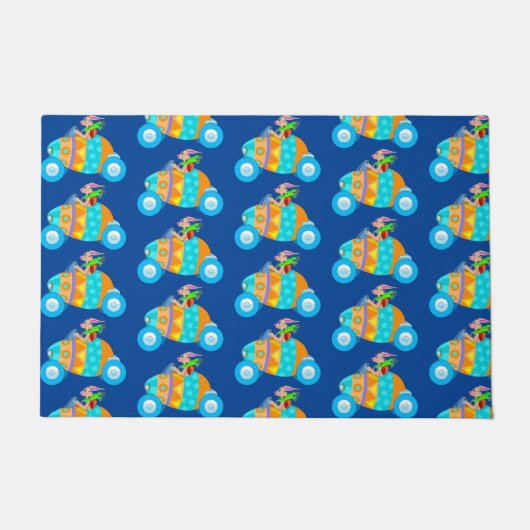 Pasen Bunny op vakantie Deurmat (Voorkant)