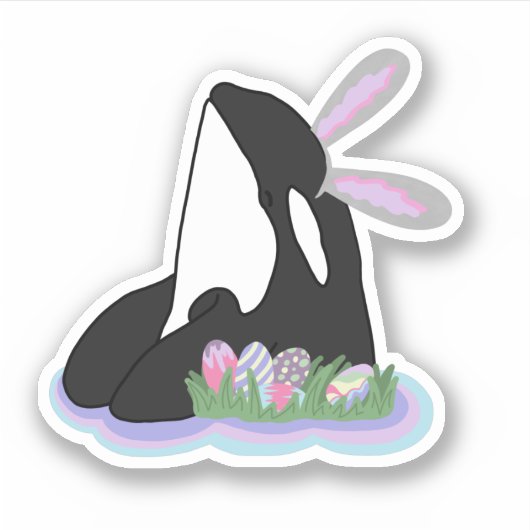 Pasen Bunny Orca Sticker (Voorkant)