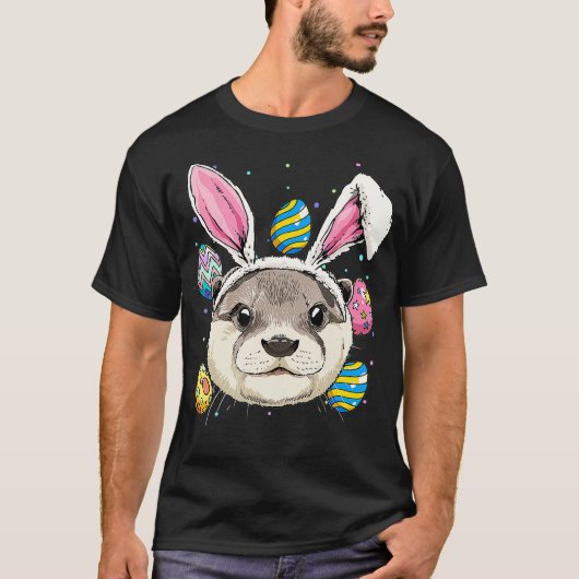Pasen Bunny Otter Funny Easter Otter Giften T-shirt (Voorkant)