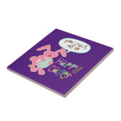 Pasen Bunny Paars Tegeltje (Zijkant)