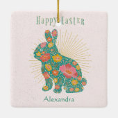 Pasen Bunny  pasta Aangepaste Floral Keramisch Ornament (Achterkant)