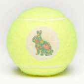 Pasen Bunny Pastel Retro Floral Tennisballen (Voorkant)
