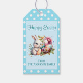 Pasen Bunny Polka Dot Cadeaulabel (Voorkant)