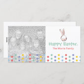 Pasen Bunny Polka Dot-fotokaarten Feestdagenkaart (Voorkant / Achterkant)