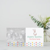 Pasen Bunny Polka Dot-fotokaarten Feestdagenkaart (Staand voorkant)