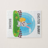 Pasen bunny puzzle gepersonaliseerd. legpuzzel (Horizontaal)