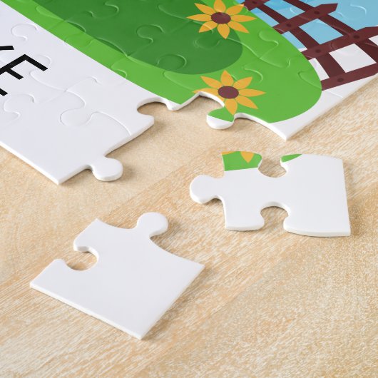 Pasen bunny puzzle gepersonaliseerd. legpuzzel (Zijkant)