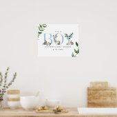 Pasen Bunny Rabbit Boy Baby shower Welkom Poster (Keuken)