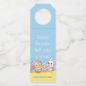 Pasen Bunny Rabbit Chick Eggs | FEESTDAGEN Flessenhanger (Voorkant)