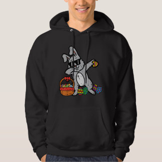 Pasen Bunny Rabbit Dab Eggs Basket Cute Youth Boy Hoodie