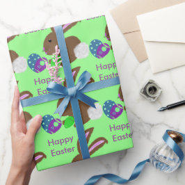 Pasen Bunny Rabbit Decorated Eggs Cadeaupapier
