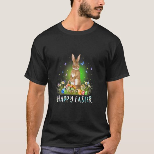 Pasen Bunny Rabbit Egg Basket Cute Happy Pasen D T-shirt (Voorkant)