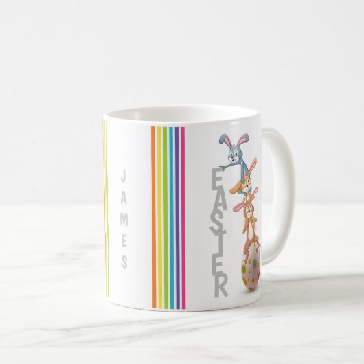 Pasen Bunny Rabbit Egg Personaliseerd | FEESTDAGEN Koffiemok (Voorkant rechts)
